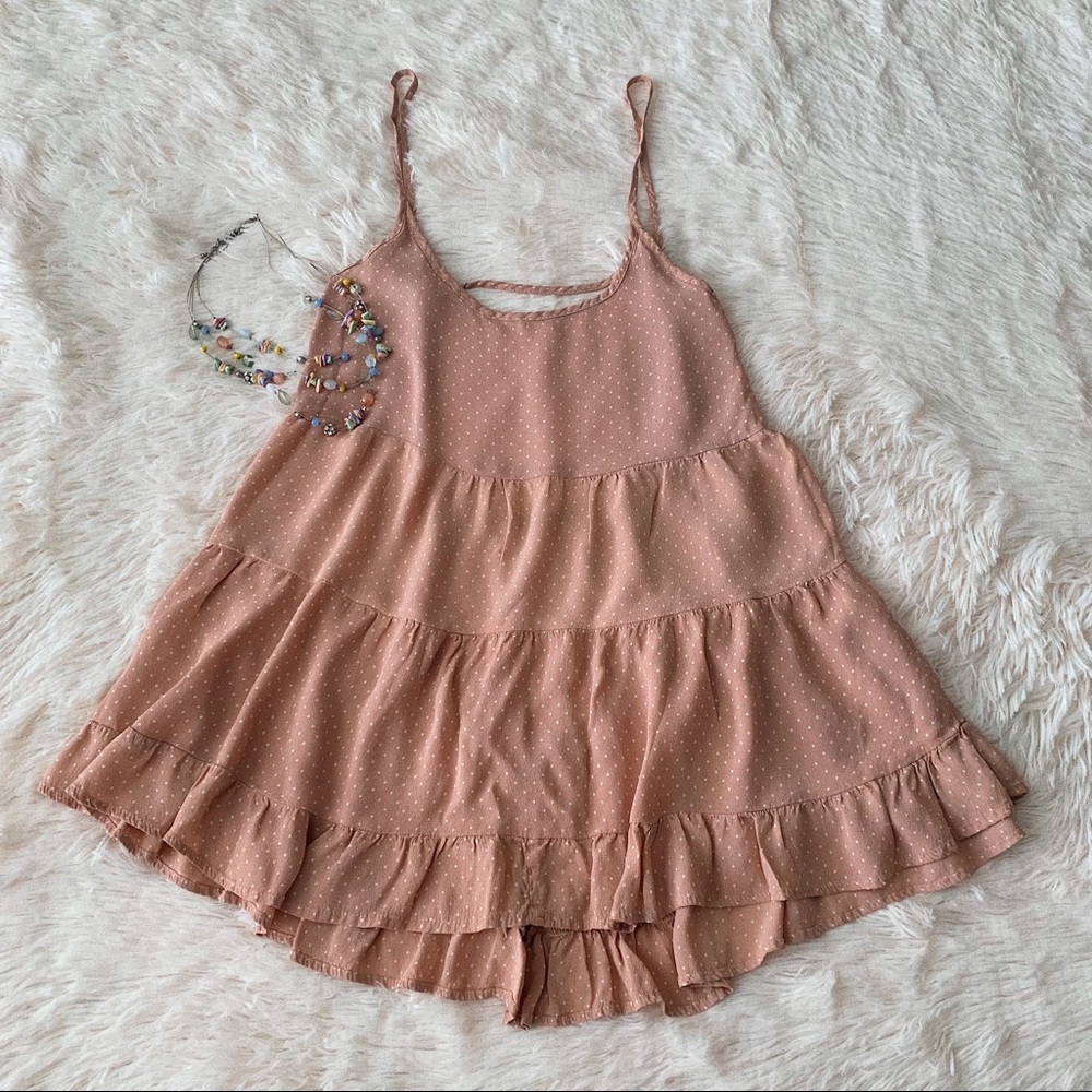 Rare Brandy Melville Pale Pink Polka Dot Jada Dress Gem
